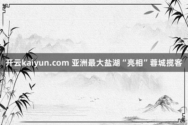 开云kaiyun.com 亚洲最大盐湖“亮相”蓉城揽客
