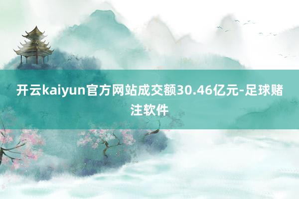 开云kaiyun官方网站成交额30.46亿元-足球赌注软件