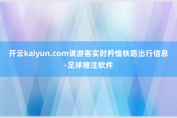 开云kaiyun.com请游客实时矜恤铁路出行信息-足球赌注软件