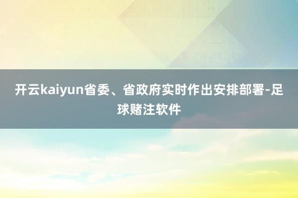 开云kaiyun省委、省政府实时作出安排部署-足球赌注软件