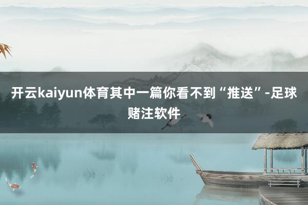 开云kaiyun体育其中一篇你看不到“推送”-足球赌注软件