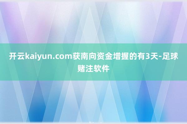 开云kaiyun.com获南向资金增握的有3天-足球赌注软件