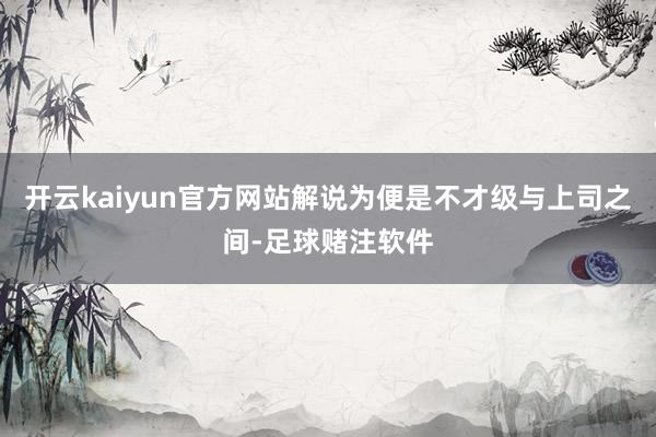 开云kaiyun官方网站解说为便是不才级与上司之间-足球赌注软件