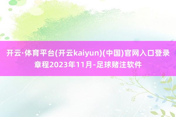 开云·体育平台(开云kaiyun)(中国)官网入口登录章程2023年11月-足球赌注软件