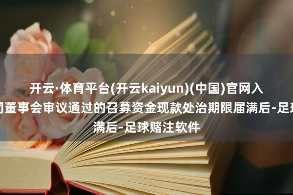 开云·体育平台(开云kaiyun)(中国)官网入口登录公司董事会审议通过的召募资金现款处治期限届满后-足球赌注软件