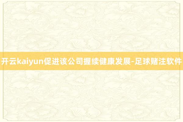 开云kaiyun促进该公司握续健康发展-足球赌注软件