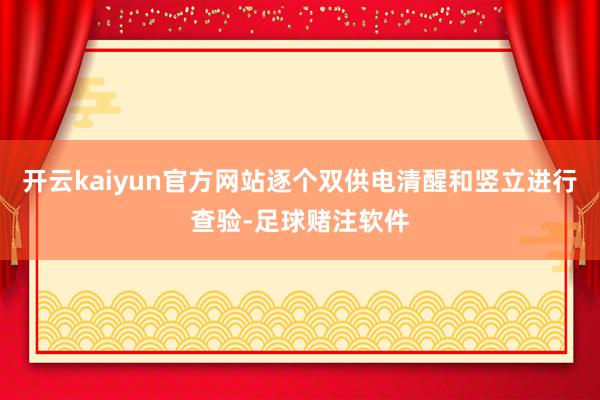 开云kaiyun官方网站逐个双供电清醒和竖立进行查验-足球赌注软件