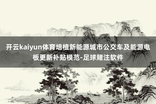 开云kaiyun体育培植新能源城市公交车及能源电板更新补贴模范-足球赌注软件