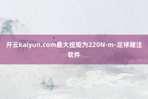 开云kaiyun.com最大扭矩为220N·m-足球赌注软件