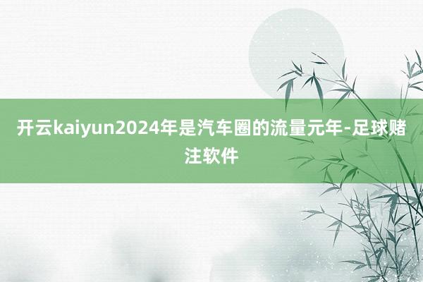 开云kaiyun2024年是汽车圈的流量元年-足球赌注软件