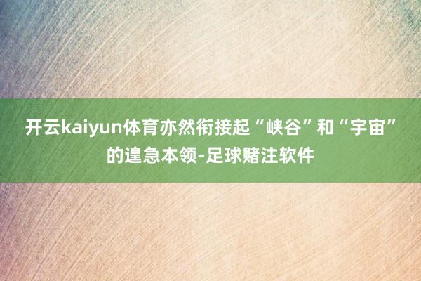 开云kaiyun体育亦然衔接起“峡谷”和“宇宙”的遑急本领-足球赌注软件