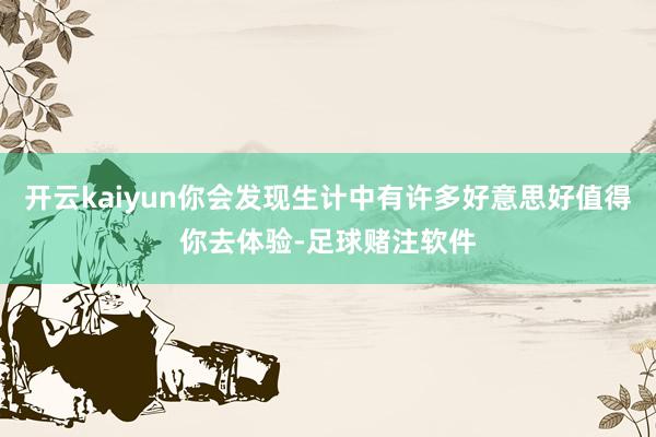 开云kaiyun你会发现生计中有许多好意思好值得你去体验-足球赌注软件