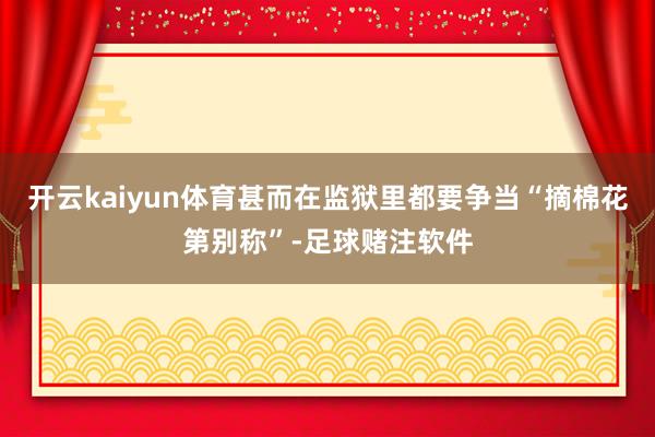 开云kaiyun体育甚而在监狱里都要争当“摘棉花第别称”-足球赌注软件