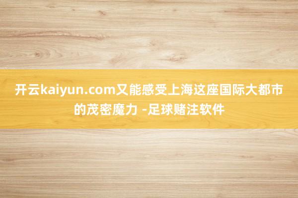 开云kaiyun.com又能感受上海这座国际大都市的茂密魔力 -足球赌注软件
