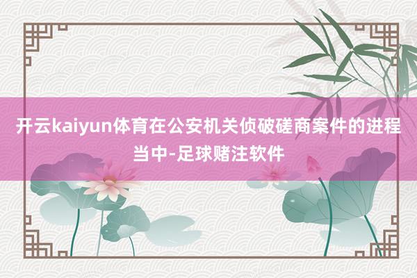 开云kaiyun体育在公安机关侦破磋商案件的进程当中-足球赌注软件