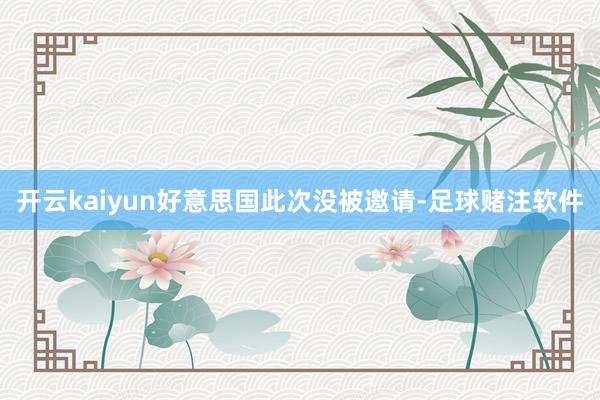 开云kaiyun好意思国此次没被邀请-足球赌注软件