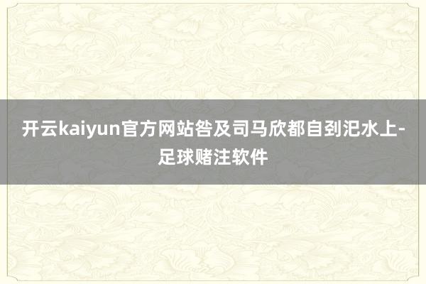 开云kaiyun官方网站咎及司马欣都自刭汜水上-足球赌注软件