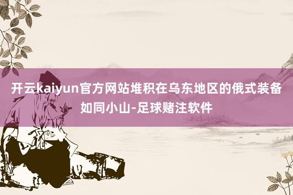 开云kaiyun官方网站堆积在乌东地区的俄式装备如同小山-足球赌注软件