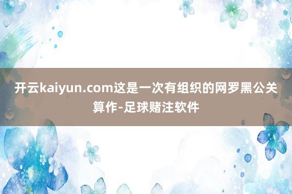 开云kaiyun.com这是一次有组织的网罗黑公关算作-足球赌注软件