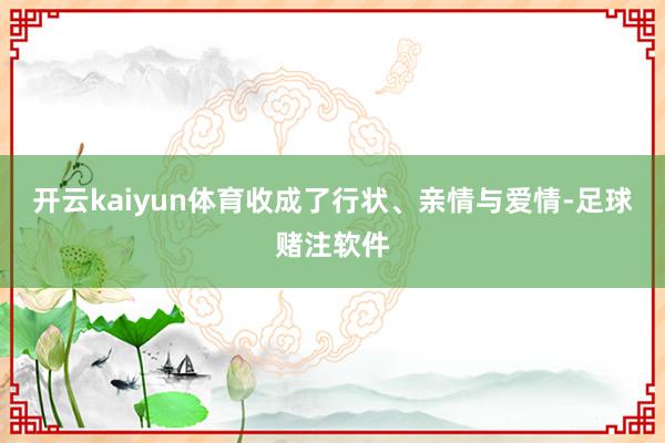开云kaiyun体育收成了行状、亲情与爱情-足球赌注软件
