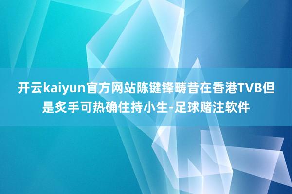 开云kaiyun官方网站陈键锋畴昔在香港TVB但是炙手可热确住持小生-足球赌注软件