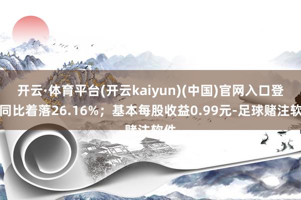 开云·体育平台(开云kaiyun)(中国)官网入口登录同比着落26.16%；基本每股收益0.99元-足球赌注软件