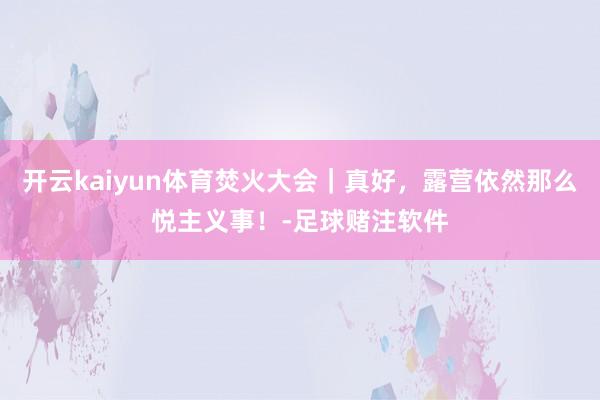 开云kaiyun体育焚火大会｜真好，露营依然那么悦主义事！-足球赌注软件