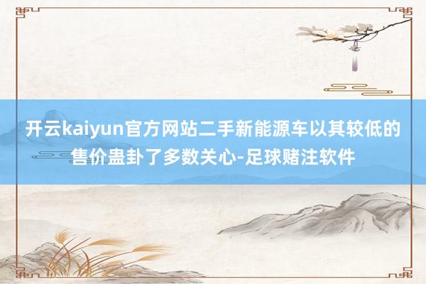 开云kaiyun官方网站二手新能源车以其较低的售价蛊卦了多数关心-足球赌注软件