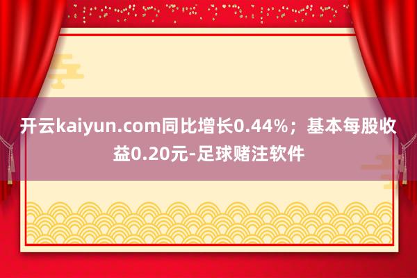 开云kaiyun.com同比增长0.44%；基本每股收益0.20元-足球赌注软件