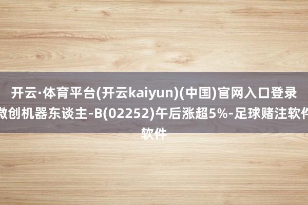 开云·体育平台(开云kaiyun)(中国)官网入口登录微创机器东谈主-B(02252)午后涨超5%-足球赌注软件