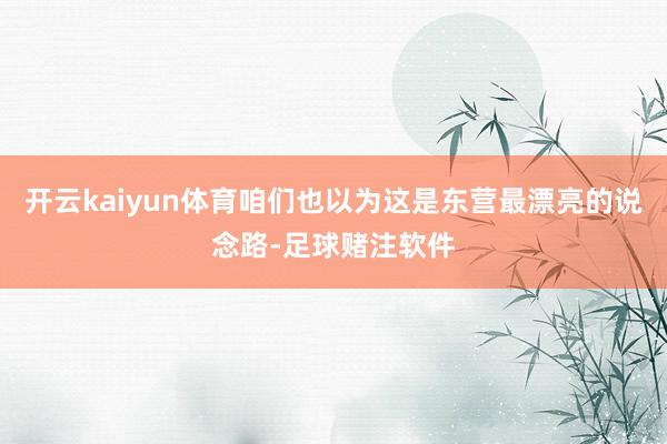 开云kaiyun体育咱们也以为这是东营最漂亮的说念路-足球赌注软件