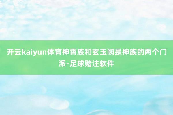 开云kaiyun体育神霄族和玄玉阙是神族的两个门派-足球赌注软件