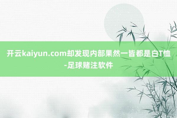 开云kaiyun.com却发现内部果然一皆都是白T恤-足球赌注软件