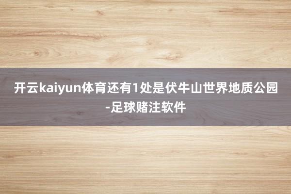 开云kaiyun体育还有1处是伏牛山世界地质公园-足球赌注软件
