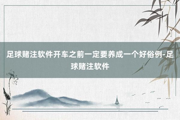 足球赌注软件开车之前一定要养成一个好俗例-足球赌注软件
