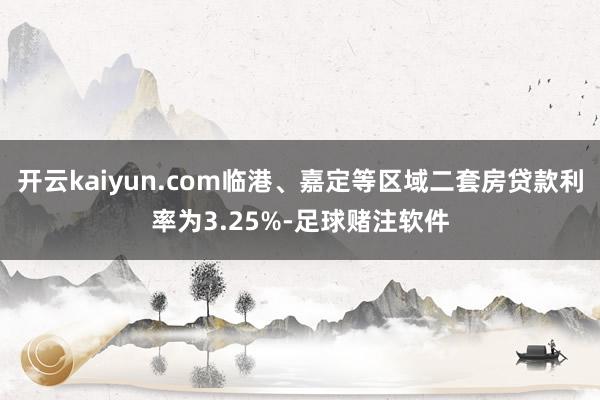 开云kaiyun.com临港、嘉定等区域二套房贷款利率为3.25%-足球赌注软件
