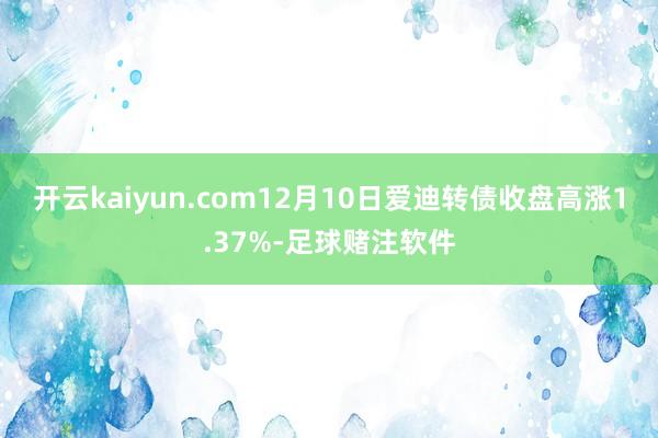 开云kaiyun.com12月10日爱迪转债收盘高涨1.37%-足球赌注软件