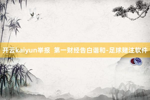 开云kaiyun举报  第一财经告白谐和-足球赌注软件