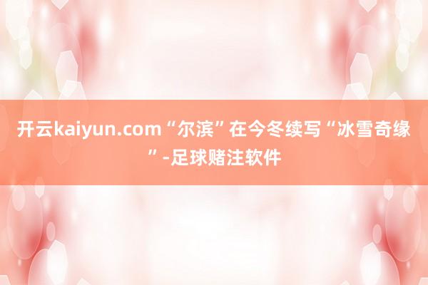 开云kaiyun.com“尔滨”在今冬续写“冰雪奇缘”-足球赌注软件