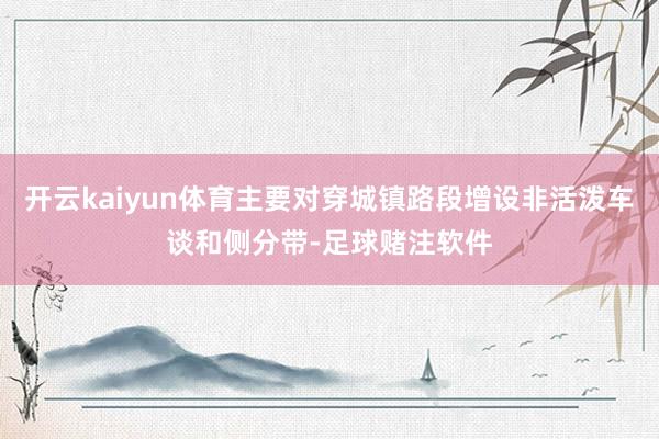 开云kaiyun体育主要对穿城镇路段增设非活泼车谈和侧分带-足球赌注软件