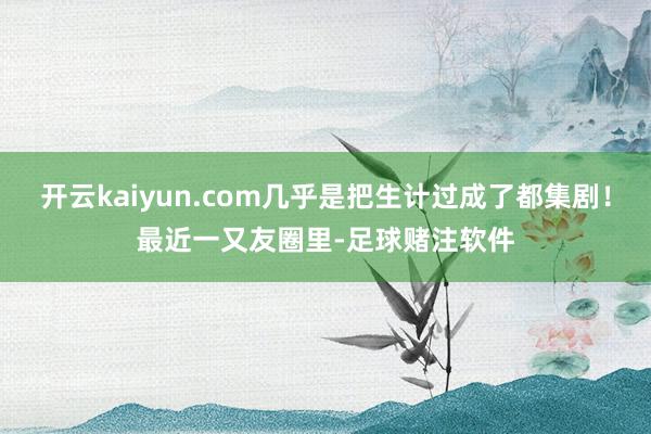 开云kaiyun.com几乎是把生计过成了都集剧！最近一又友圈里-足球赌注软件