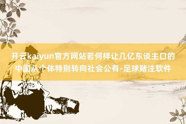 开云kaiyun官方网站若何样让几亿东谈主口的中国从个体特别转向社会公有-足球赌注软件