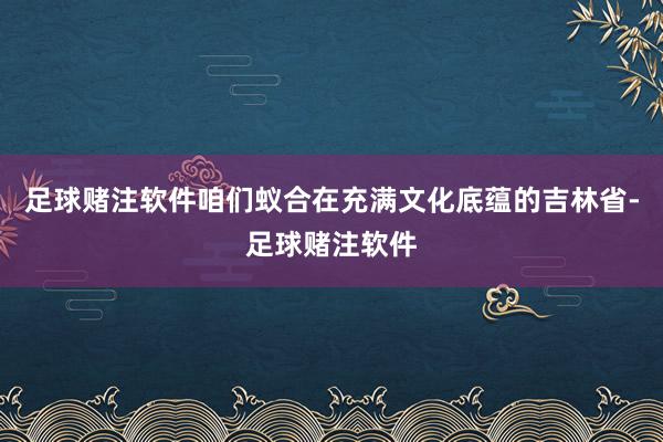 足球赌注软件咱们蚁合在充满文化底蕴的吉林省-足球赌注软件