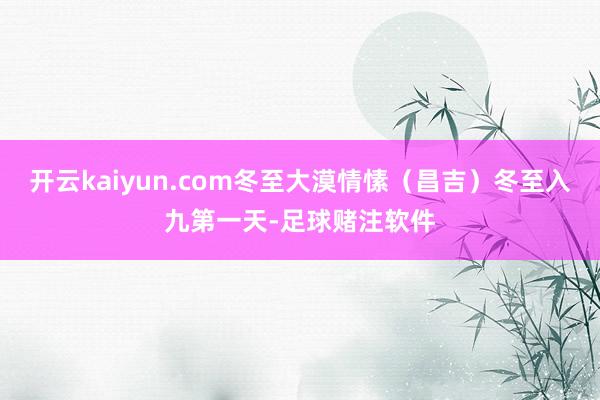 开云kaiyun.com冬至大漠情愫（昌吉）冬至入九第一天-足球赌注软件