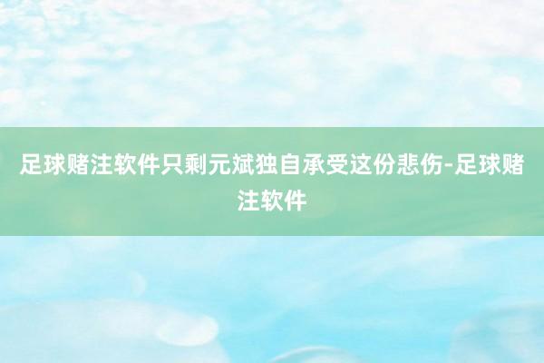 足球赌注软件只剩元斌独自承受这份悲伤-足球赌注软件