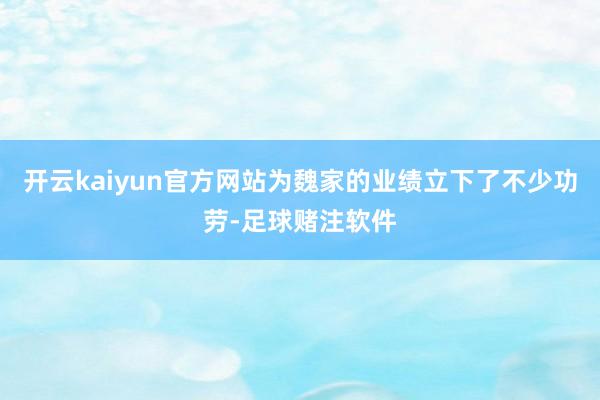 开云kaiyun官方网站为魏家的业绩立下了不少功劳-足球赌注软件