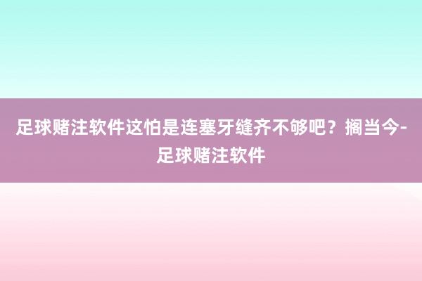 足球赌注软件这怕是连塞牙缝齐不够吧？搁当今-足球赌注软件