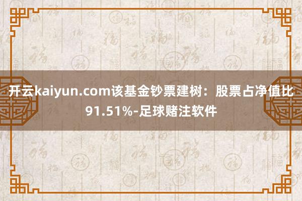 开云kaiyun.com该基金钞票建树：股票占净值比91.51%-足球赌注软件