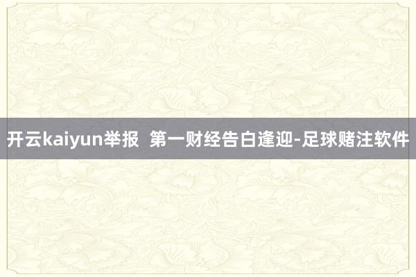 开云kaiyun举报  第一财经告白逢迎-足球赌注软件
