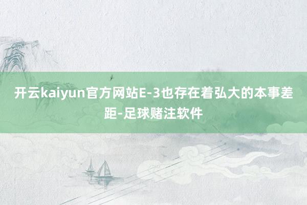 开云kaiyun官方网站E-3也存在着弘大的本事差距-足球赌注软件